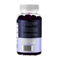 Serving of quercetin gummies showing berry flavor against a clean background