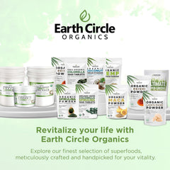 Earth Circle Organics hemp protein powder bag open with scoop for quick protein boost