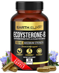 Earth Elixir Ecdysterone 900mg bottle – 180 capsules front view