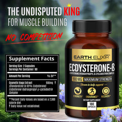 Close-up of Earth Elixir Ecdysterone label showing 95% Beta Ecdysterone