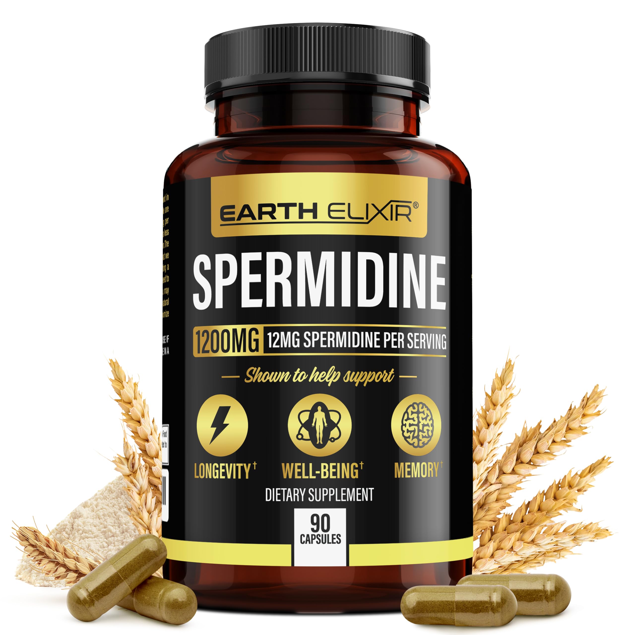 Earth Elixir Spermidine 1200mg bottle label