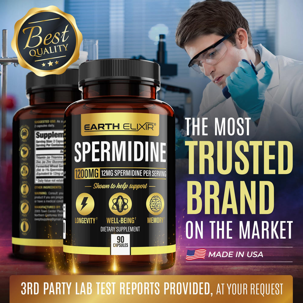 Earth Elixir brand with third-party testing note