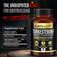 Earth Elixir Turkesterone bottle label close-up