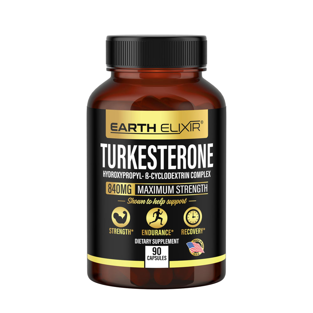 Back label of Earth Elixir Turkesterone bottle