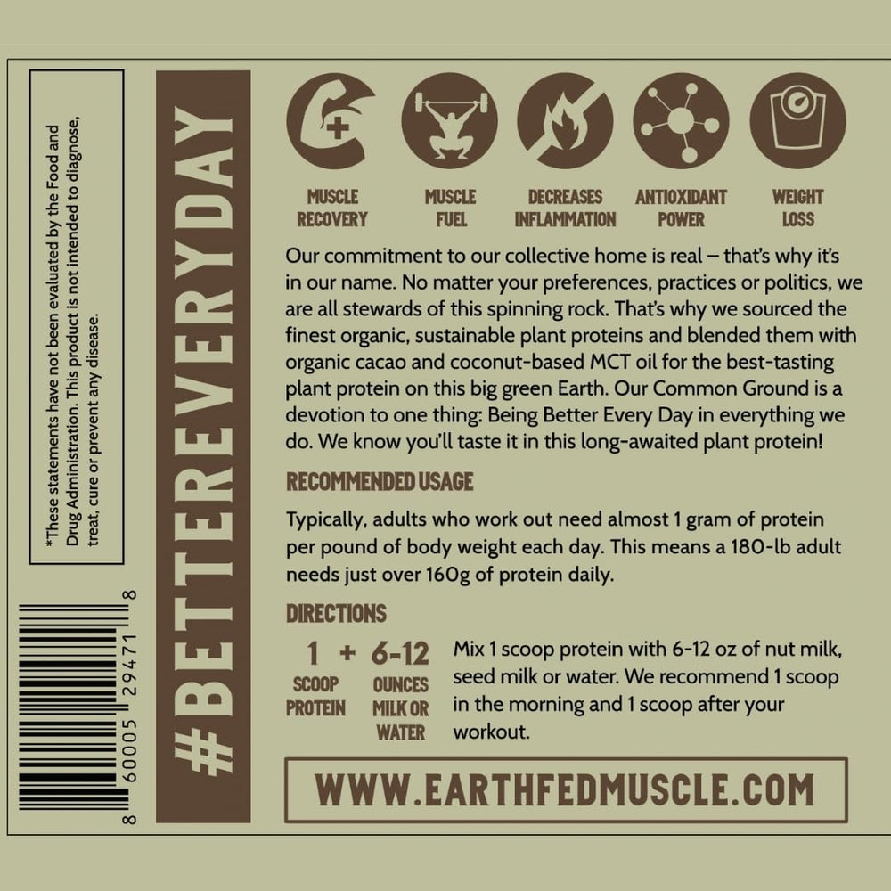 Earth Fed Muscle Common Ground Plant Protein dissolves smoothly in drinks after mixing.