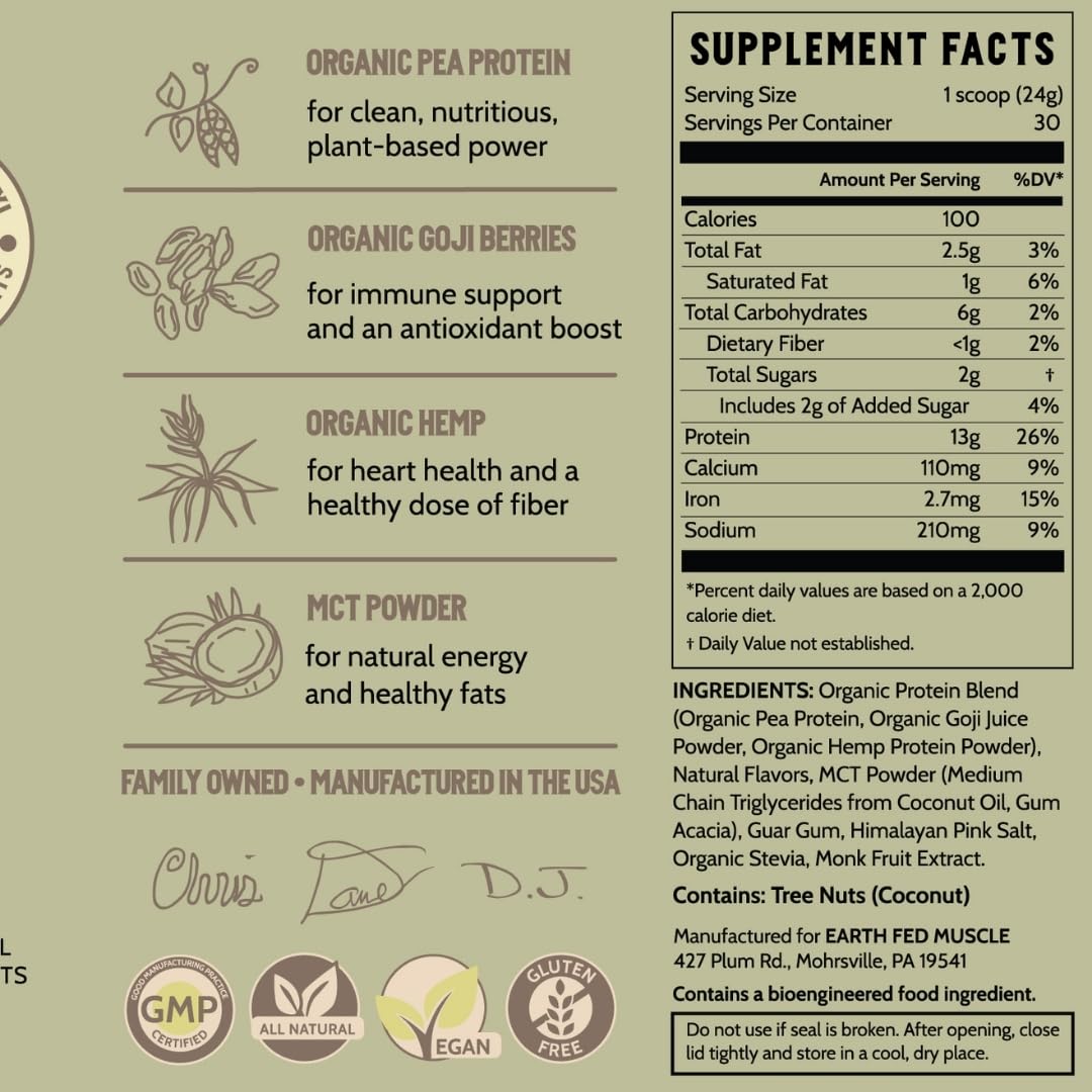 Earth Fed Muscle Common Ground Vanilla label close-up.