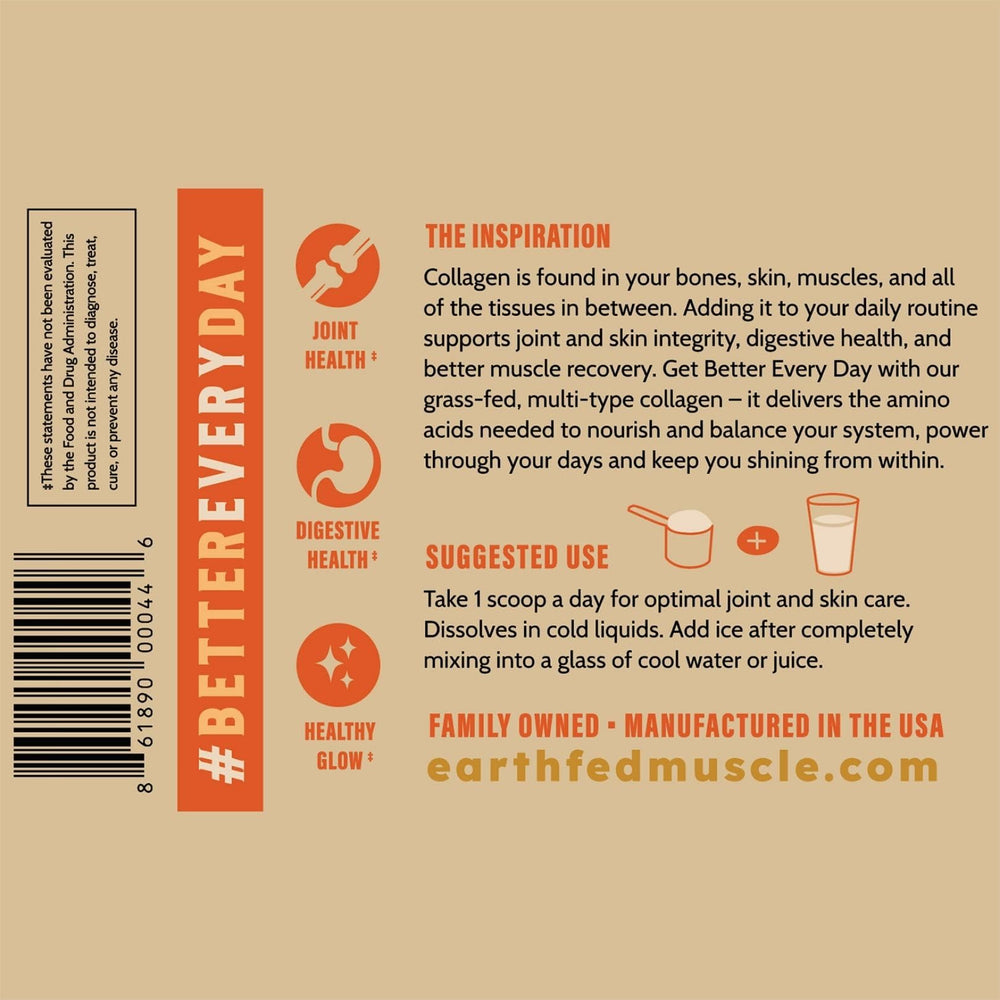 Visible collagen peptides packaging and serving size