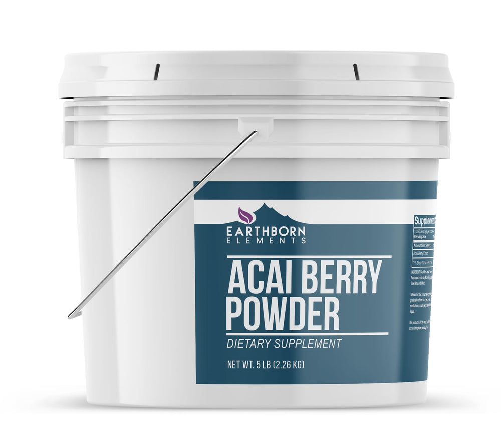 Close-up of pure Acai Berry Powder being added to yogurt