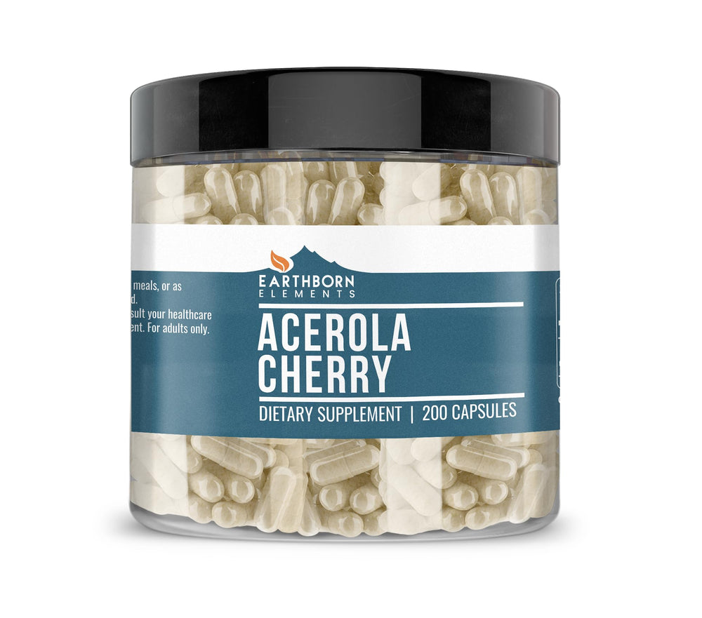 Earthborn Elements Acerola Cherry 200 capsules bottle front view