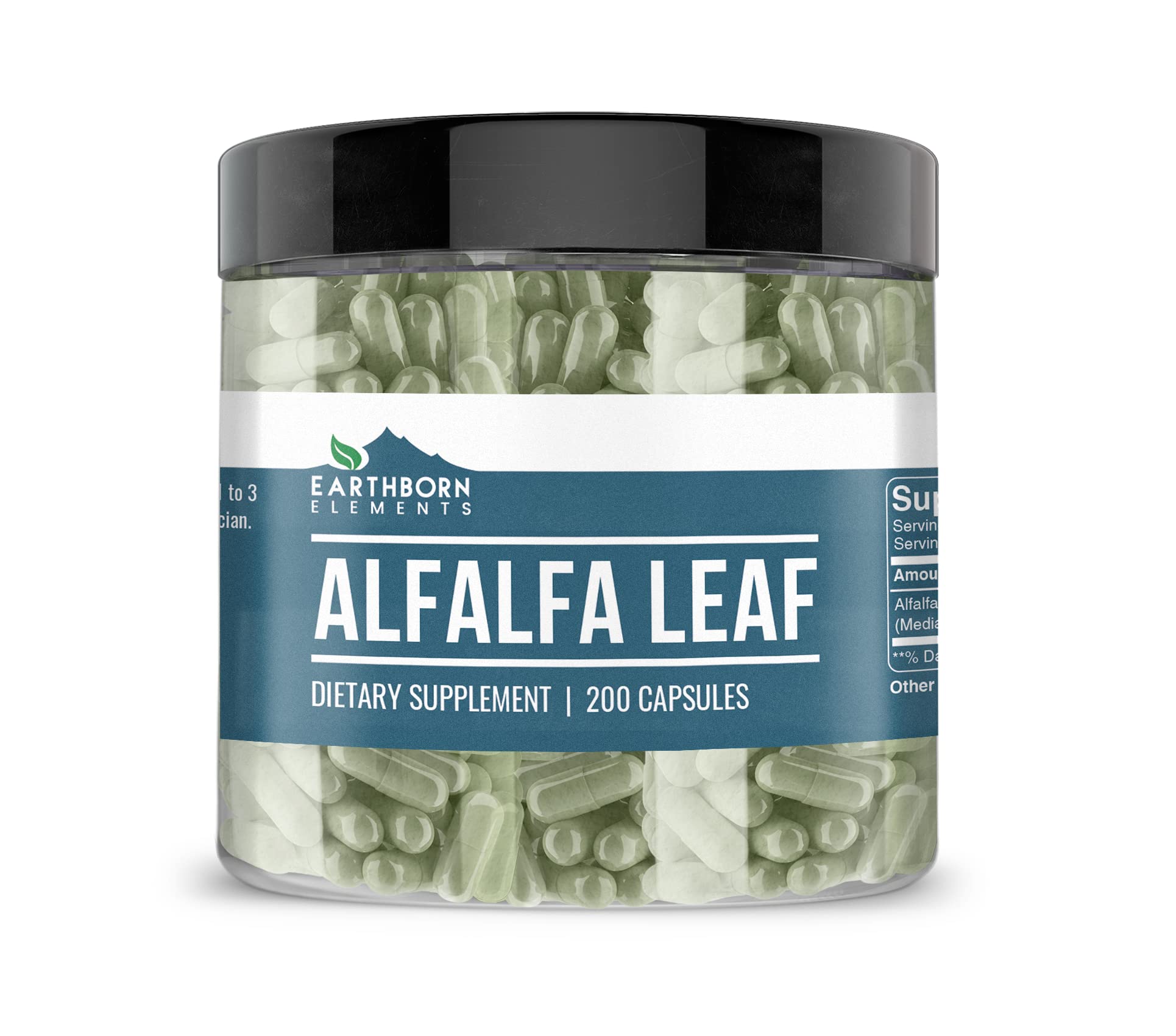 Earthborn Elements Alfalfa Leaf 200 Capsules bottle front