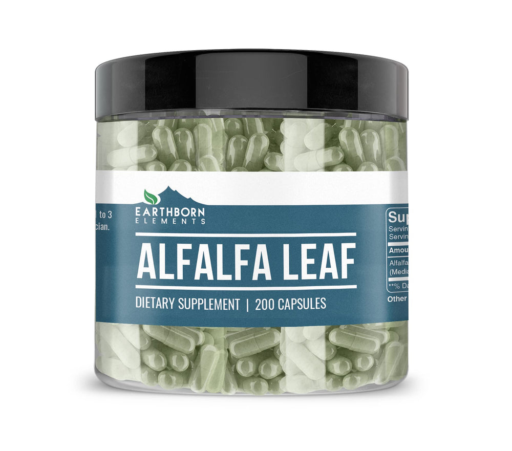 Earthborn Elements Alfalfa Leaf 200 Capsules bottle front