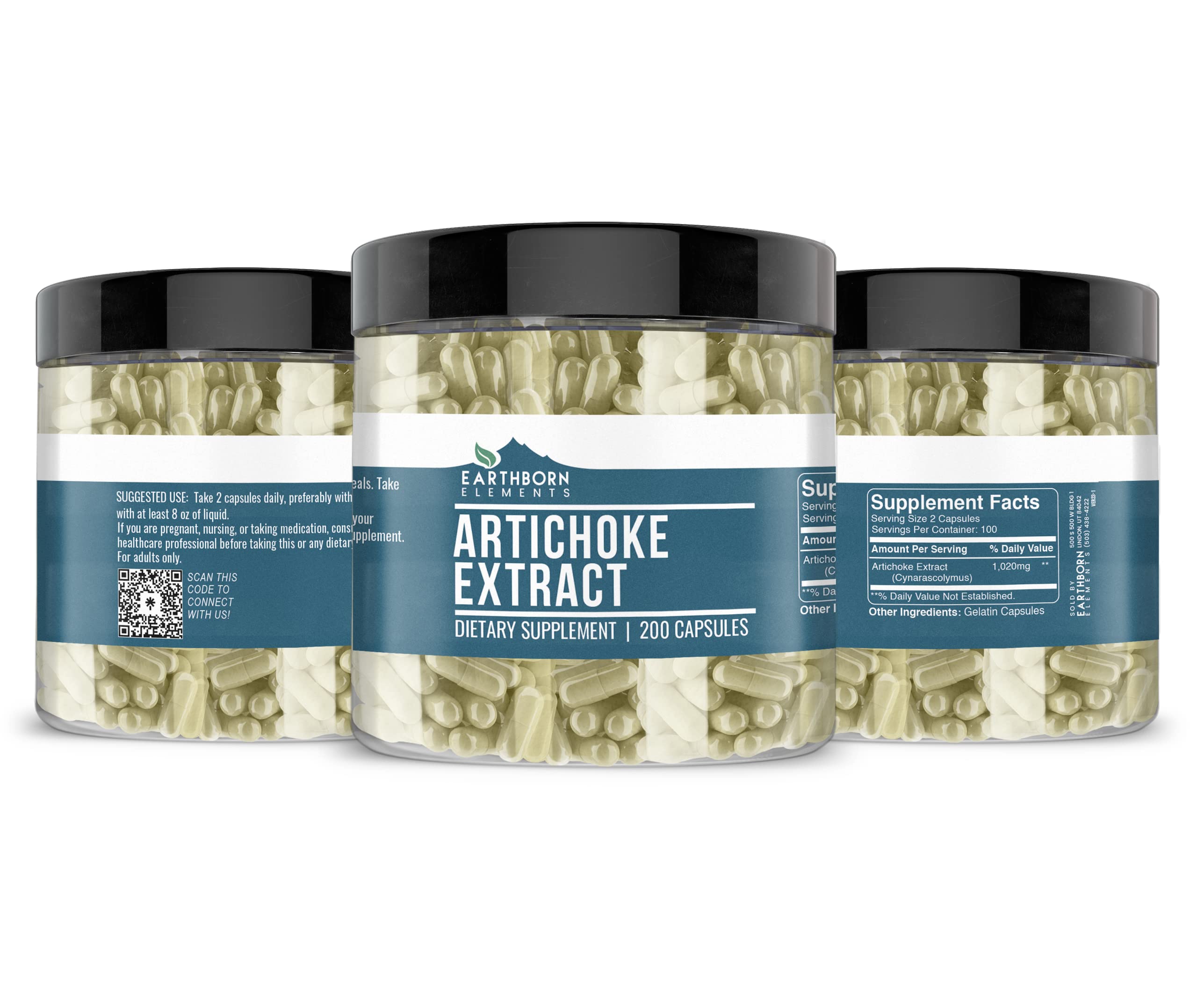 Close-up of Earthborn Elements Artichoke Extract capsules