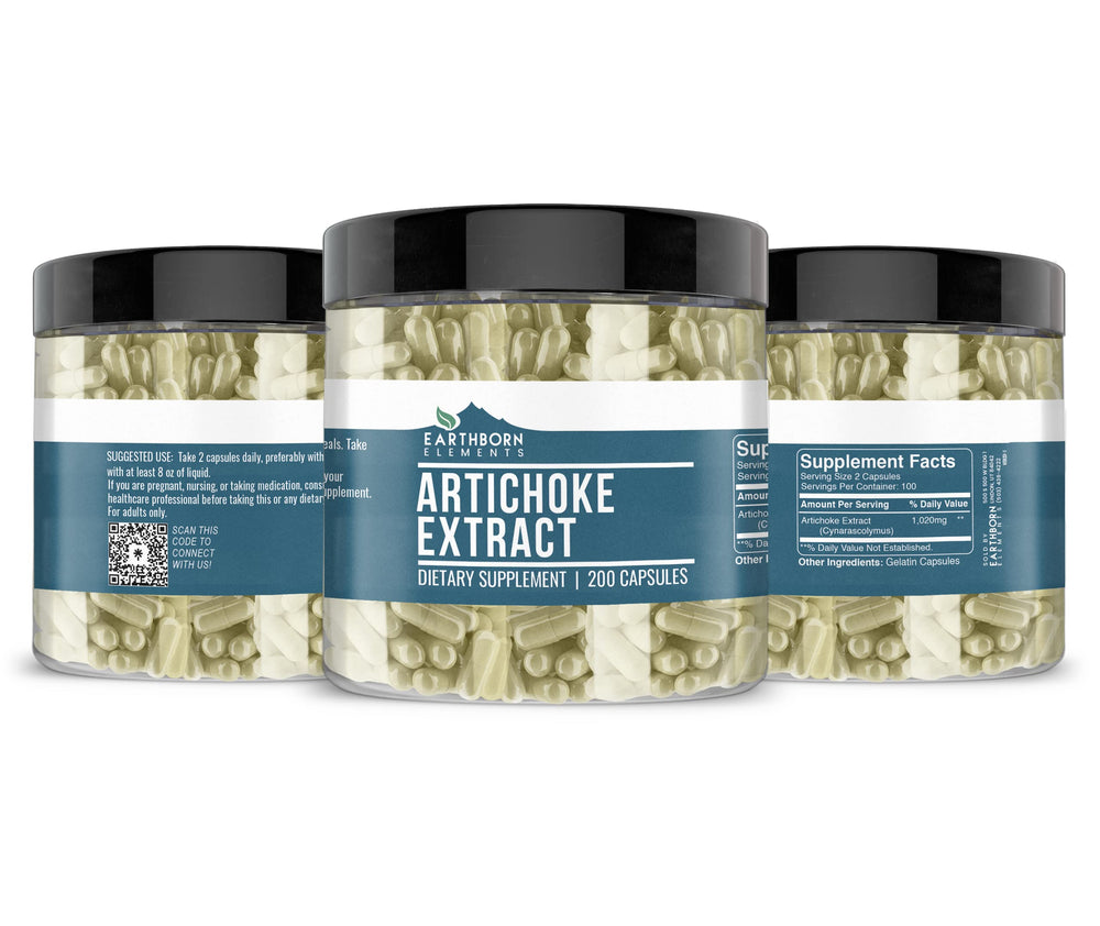 Close-up of Earthborn Elements Artichoke Extract capsules