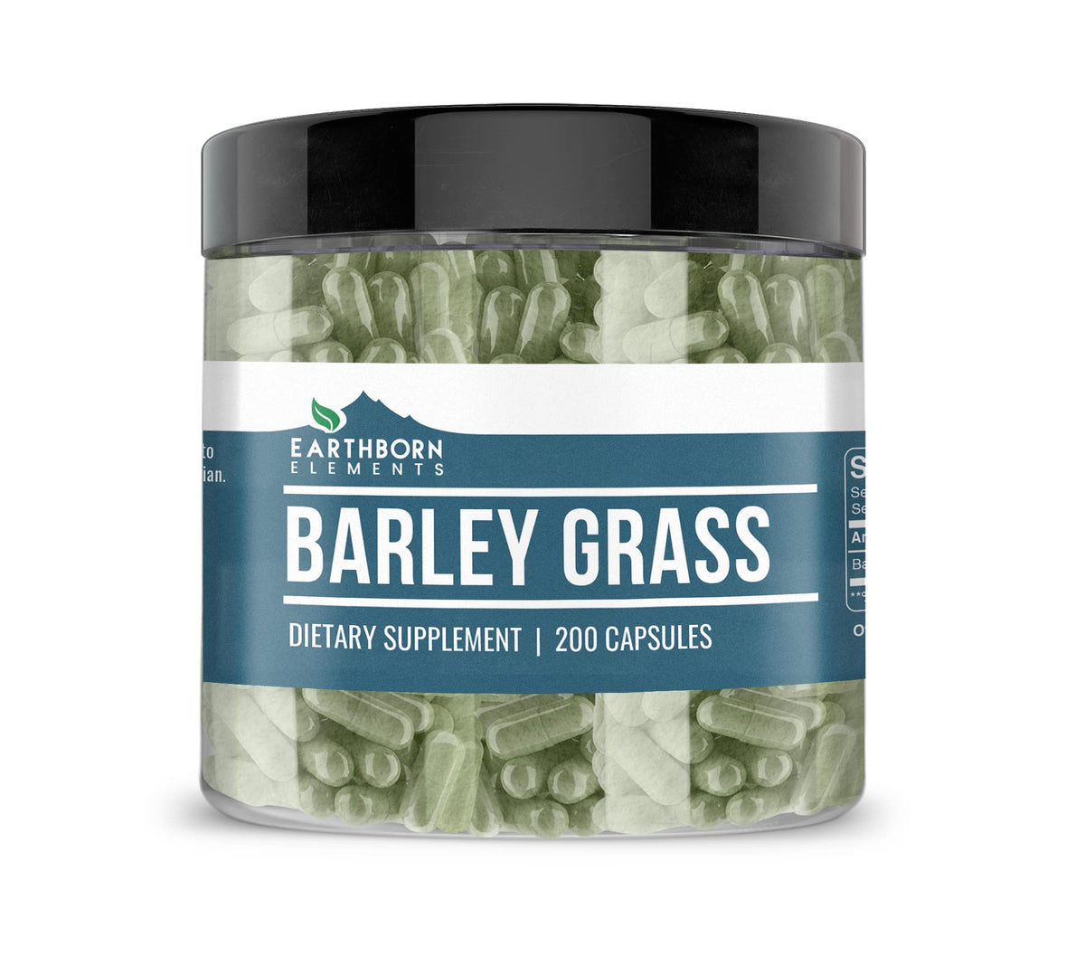Earthborn Elements Barley Grass 200 Capsules bottle front view