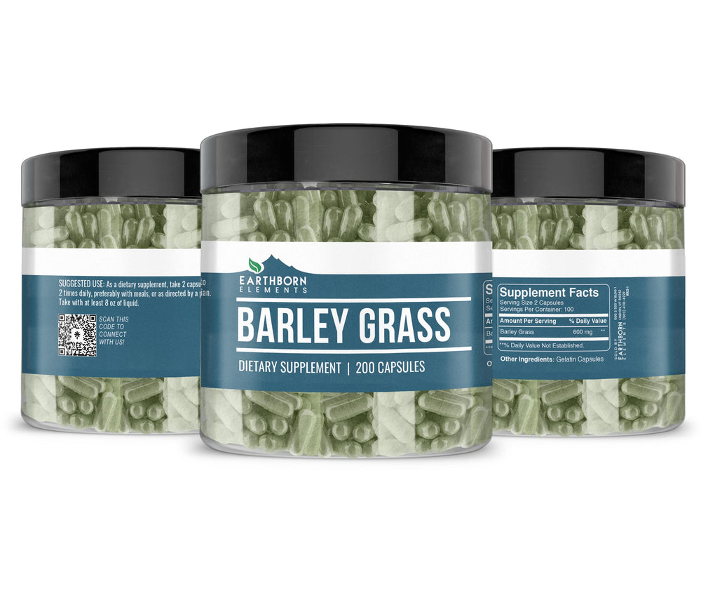 Close-up of barley grass capsules