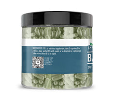 Barley grass capsules and packaging