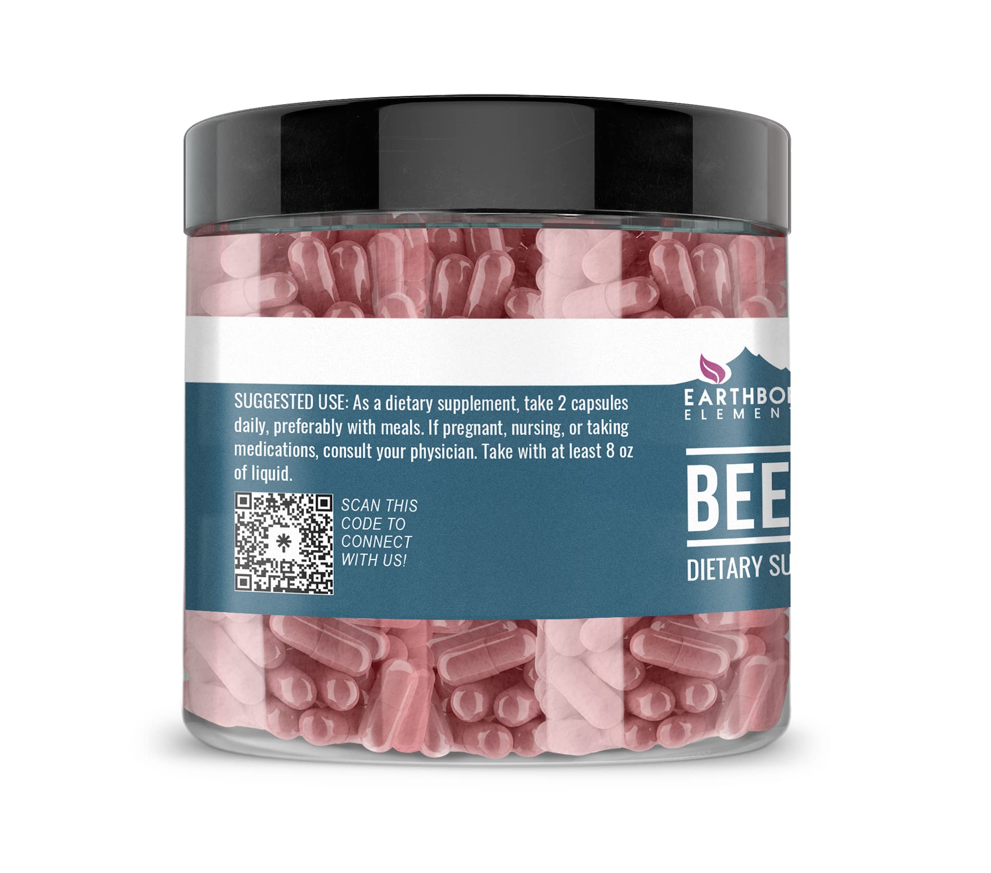 Beet Root Capsules bottle label close-up