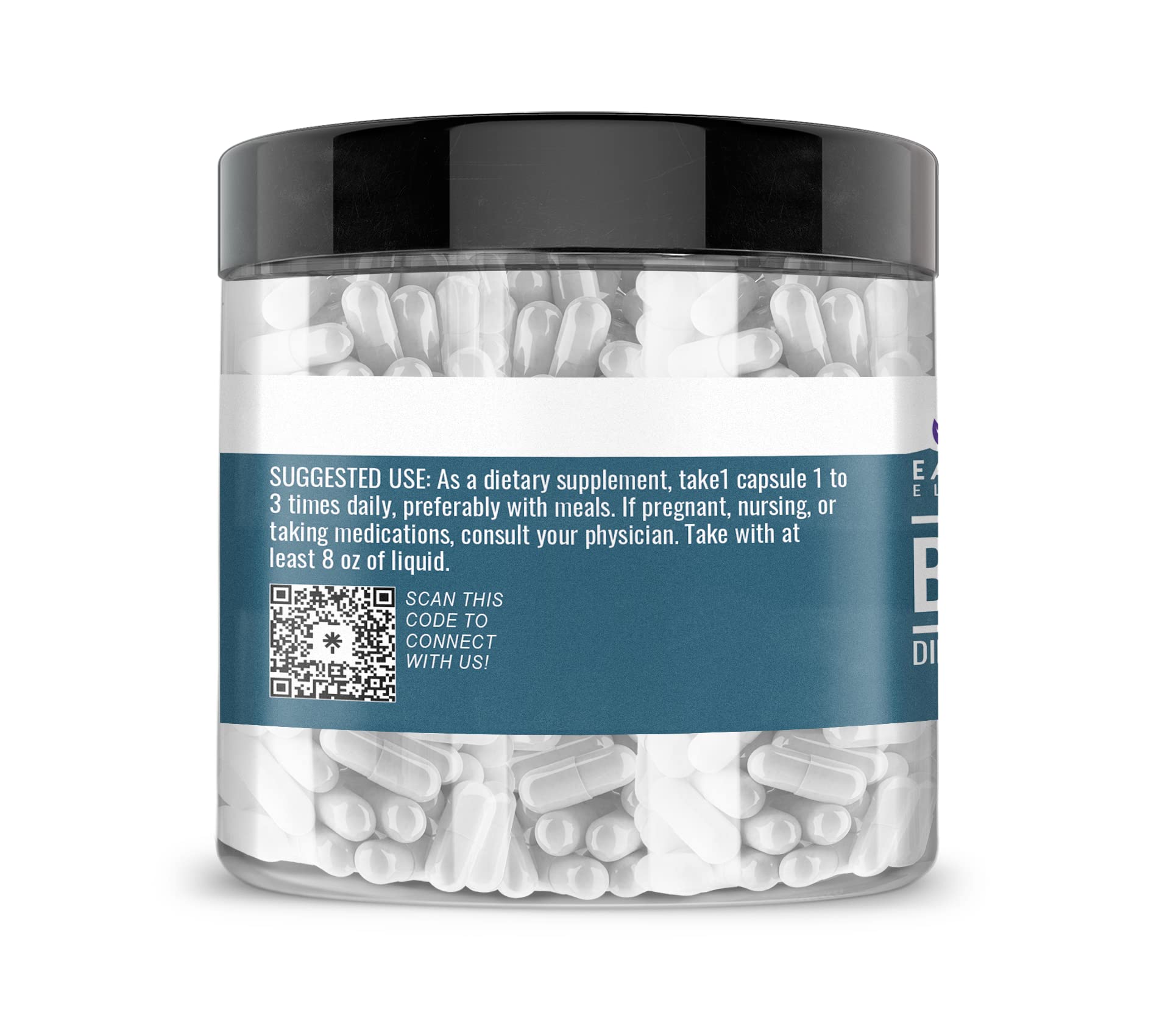 Earthborn Elements Betaine HCl 200 capsules per jar – back label