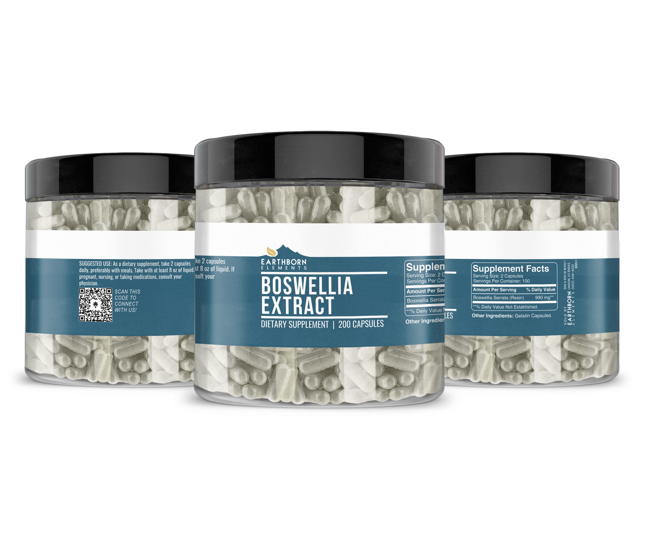 Supplement facts and capsule details for Boswellia Serrata extract