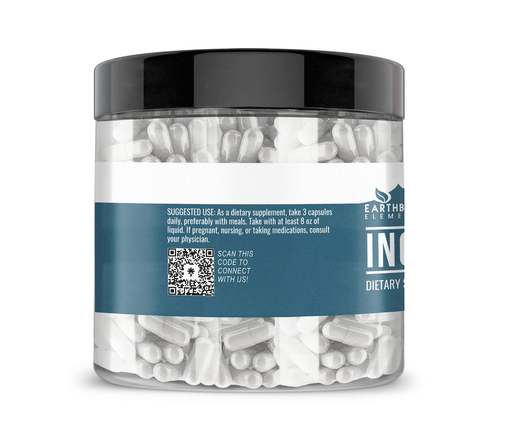 Close-up of Earthborn Elements Inositol 200 Capsules bottle