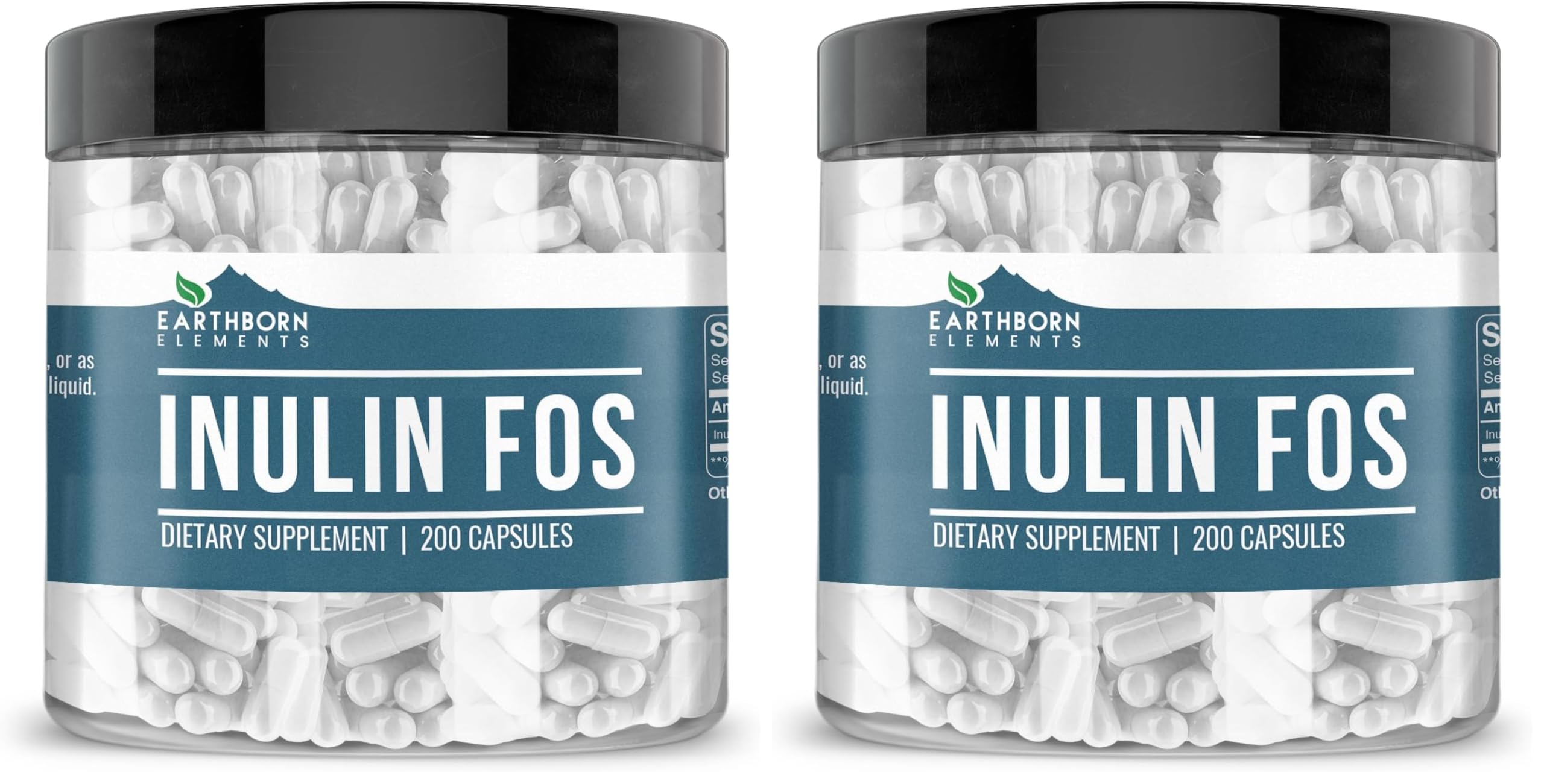 Earthborn Elements Inulin FOS 200 Capsules Pack of 2 bottles
