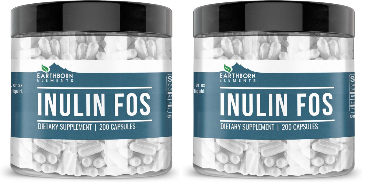Earthborn Elements Inulin FOS 200 Capsules Pack of 2 bottles