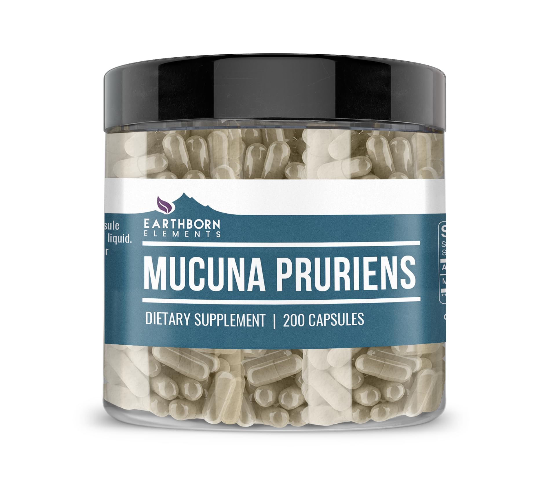 Earthborn Elements Mucuna Pruriens Extract bottle in a reusable plastic jar
