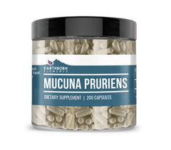 Earthborn Elements Mucuna Pruriens Extract bottle in a reusable plastic jar