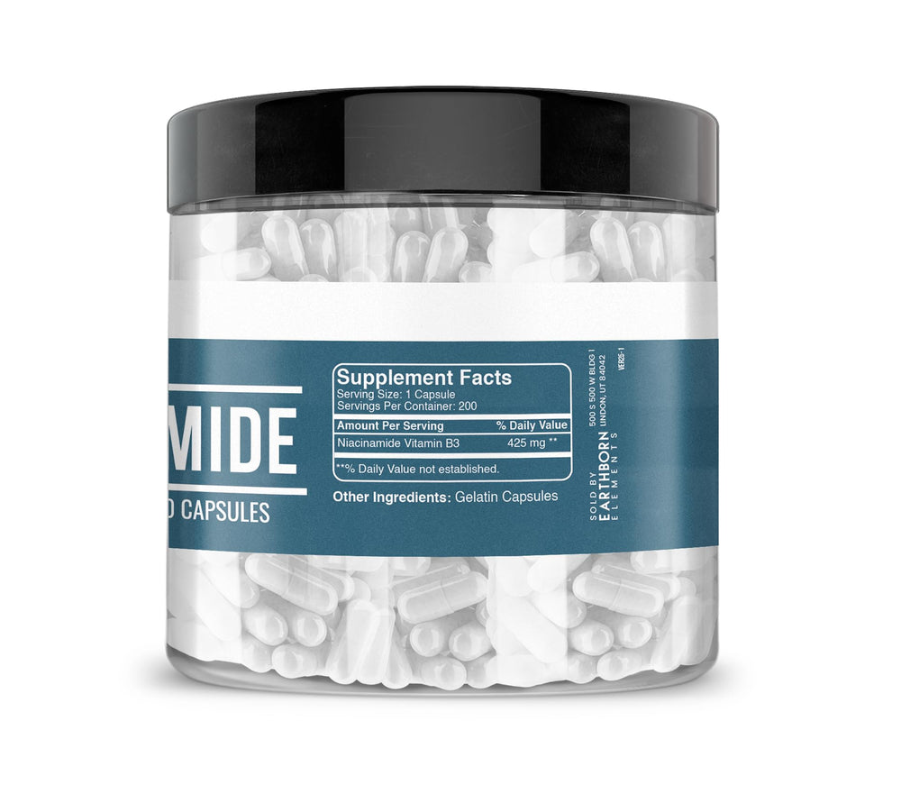 Close-up of Niacinamide capsules