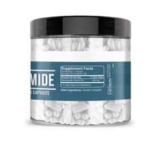 Close-up of Niacinamide capsules