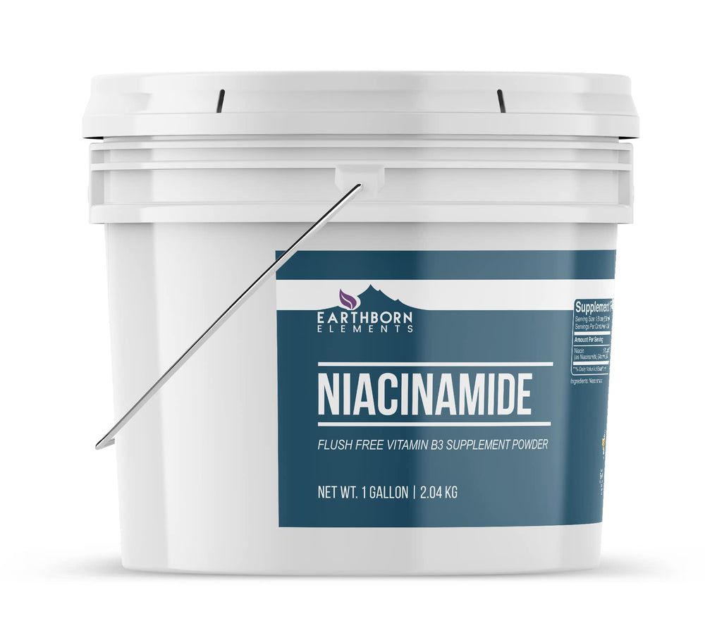 Niacinamide packaging label for Earthborn Elements product