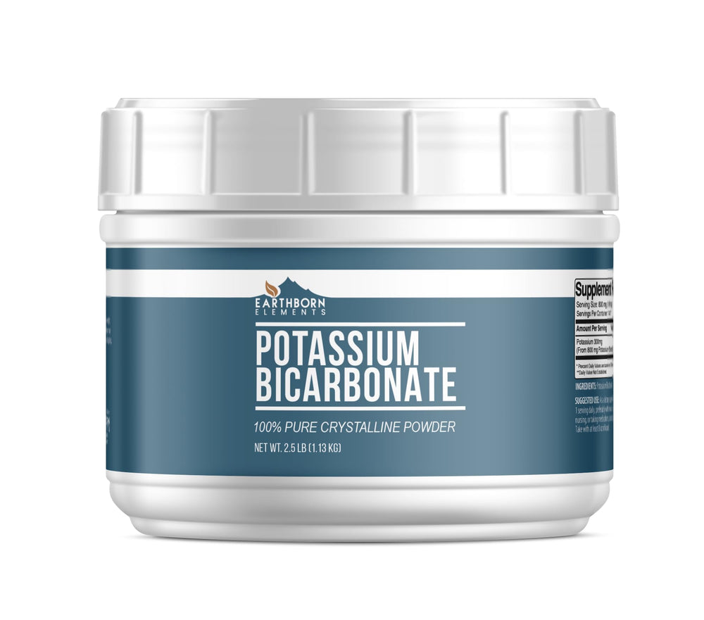 Earthborn Elements Potassium Bicarbonate powder in a resealable 2.5 lb tub