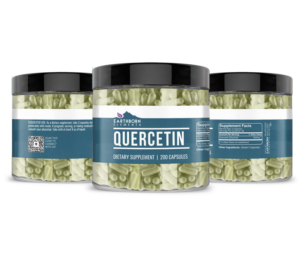 Close-up of Earthborn Elements Quercetin capsules