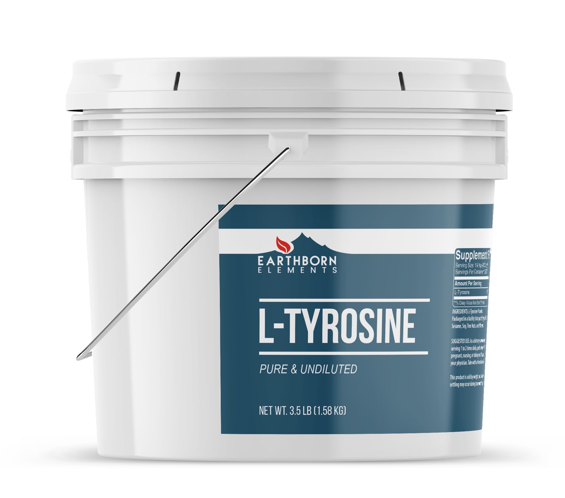 Close-up of L-Tyrosine powder in the bucket
