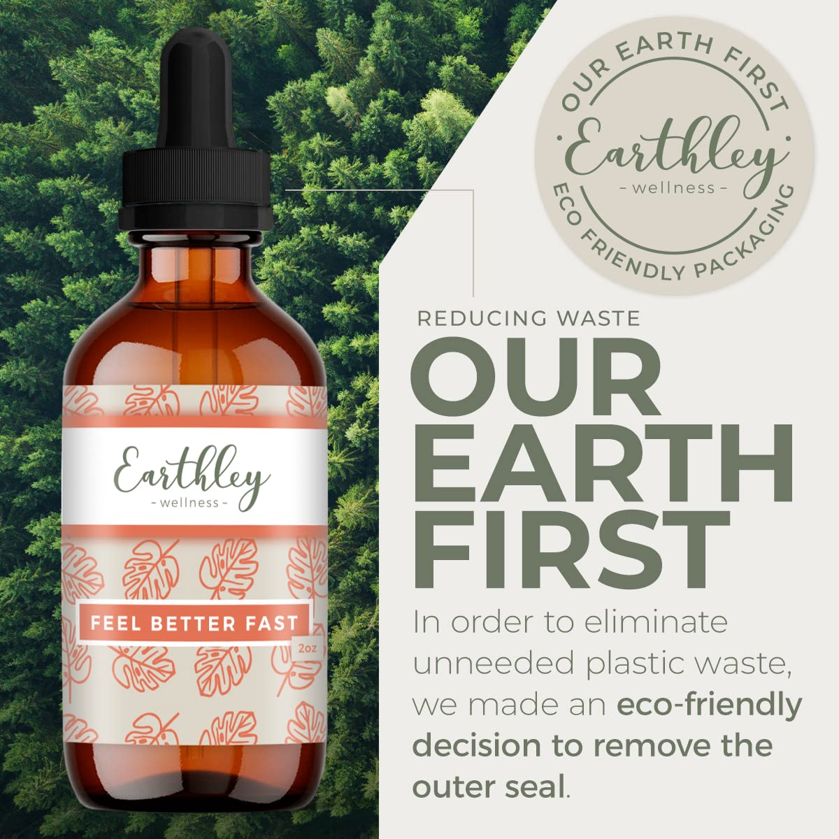 Earthley Feel Better Fast bottle with dropper