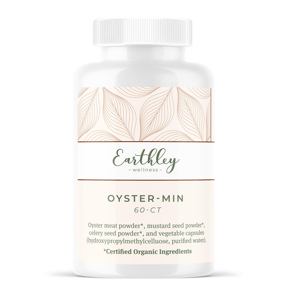 Front view of Earthley Oyster-Min Capsules bottle