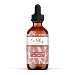 Earthley Wellness Postpartum Balance bottle and box on a neutral surface