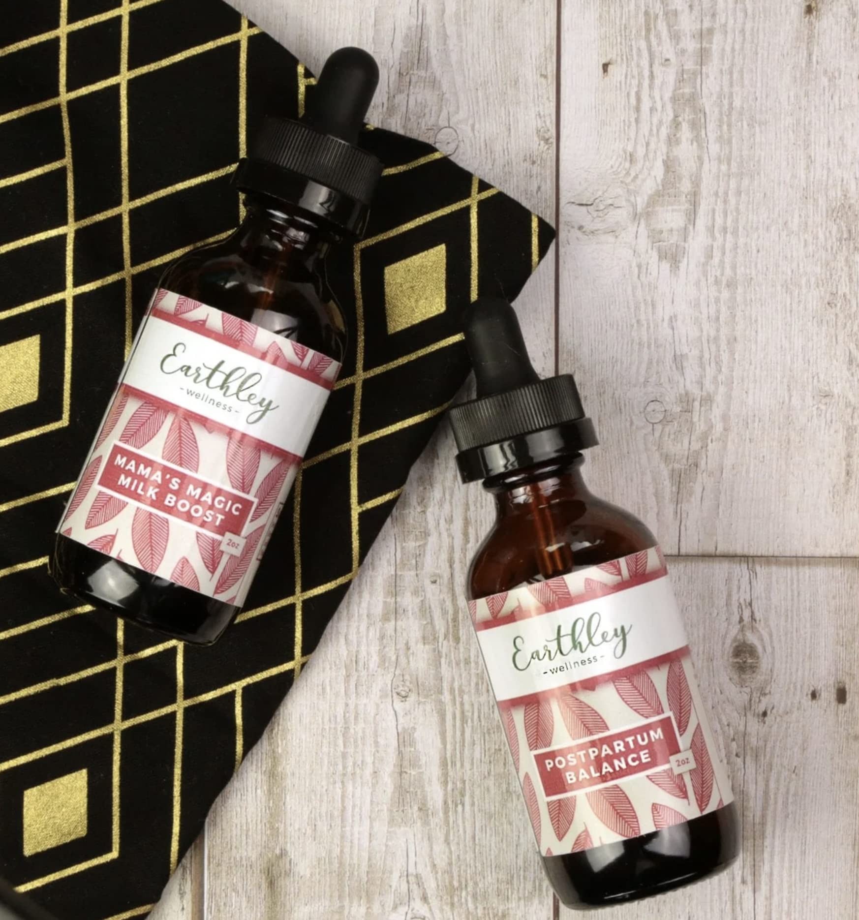 2oz Postpartum Balance bottle label highlighting hormone support