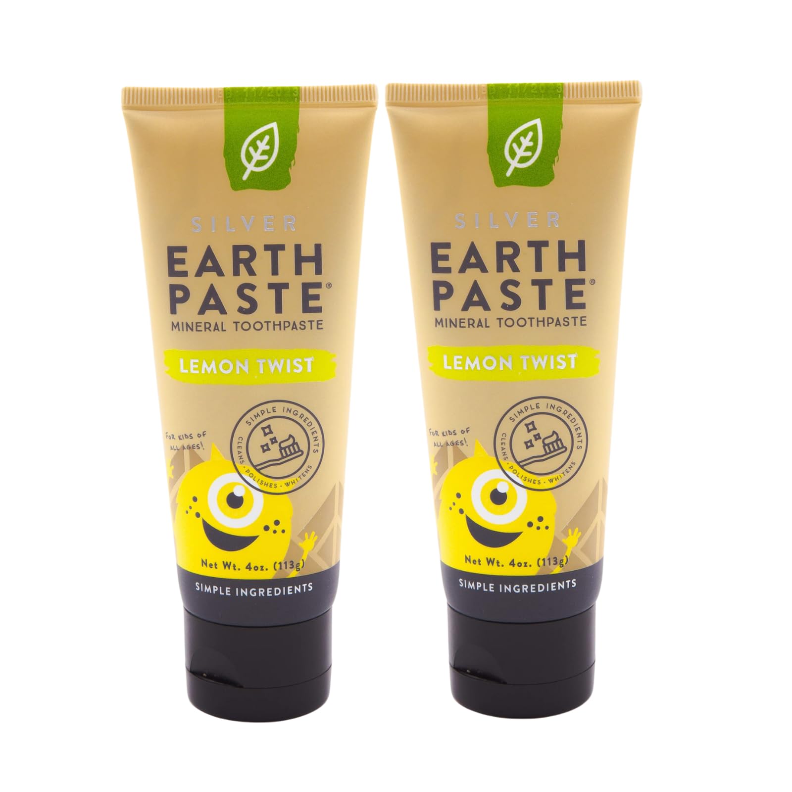 Redmond Earthpaste Lemon Twist toothpaste 4 oz tube and packaging