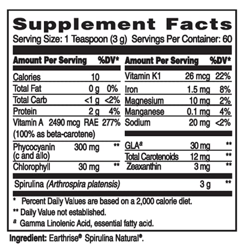 Spoon of EARTHRISE Spirulina Powder