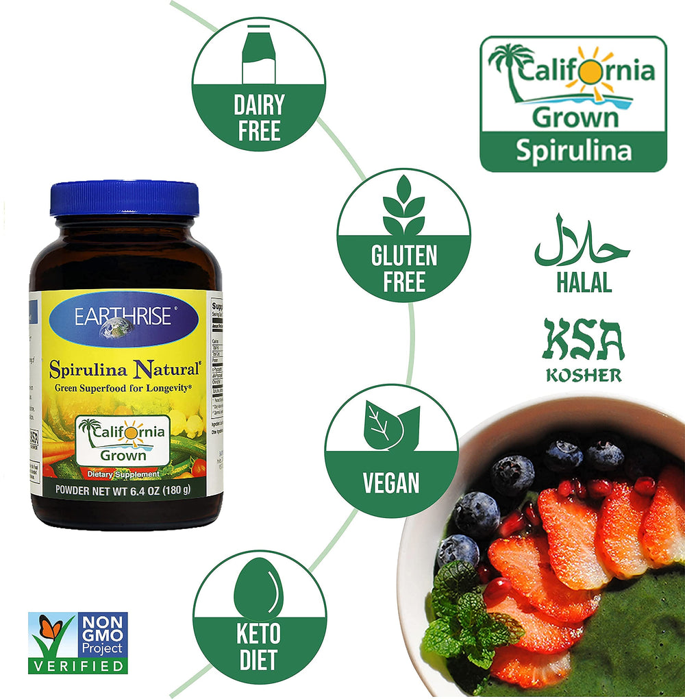 Spirulina powder container with scooper