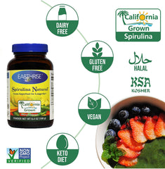 Spirulina powder container with scooper