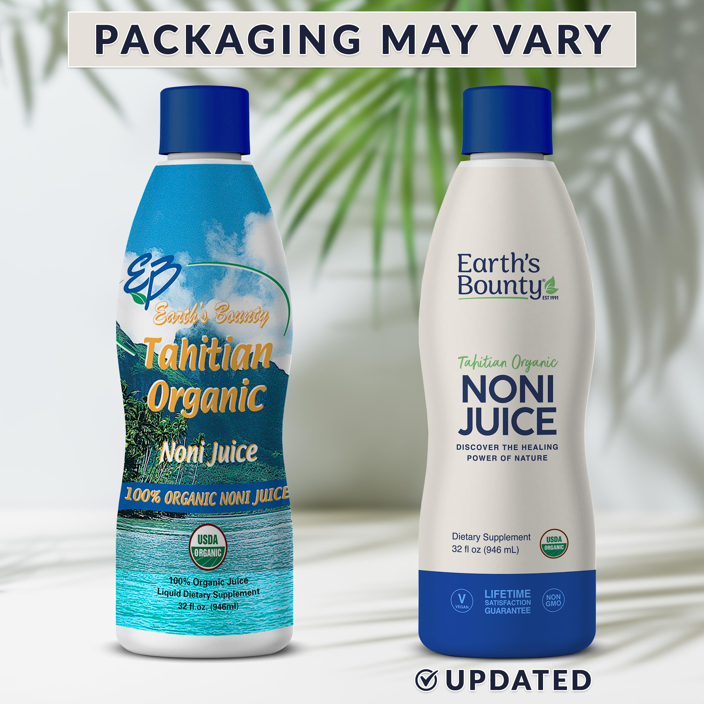 Pouring Earth's Bounty Noni Juice into a glass