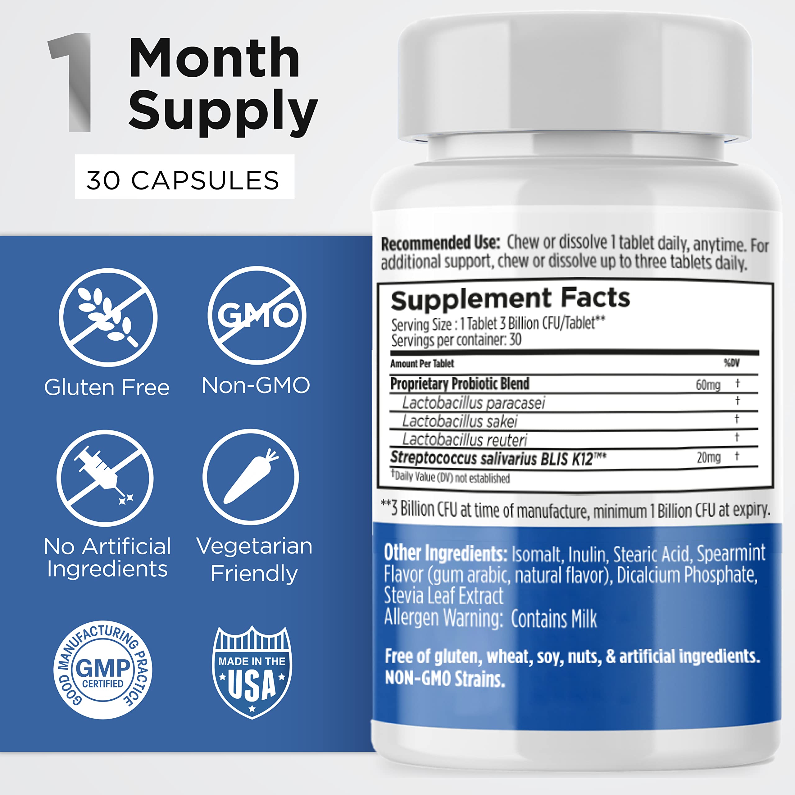 30-day supply of Earth's Pearl dental probiotics