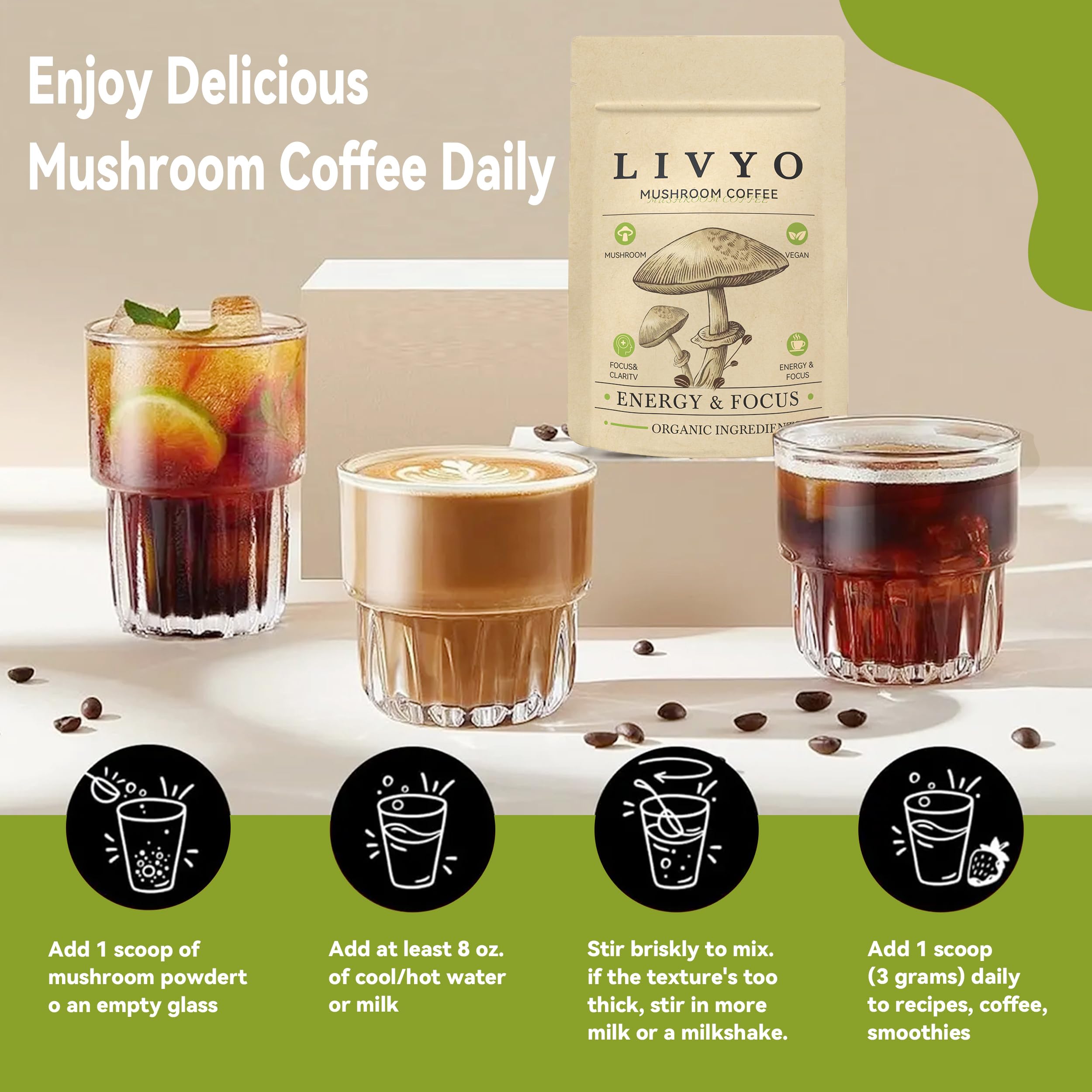 Earthy, rich flavor and smooth finish of the coffee blend