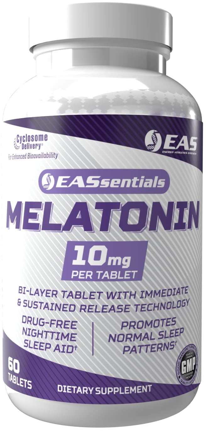 EAS Melatonin 10mg bottle and packaging front view