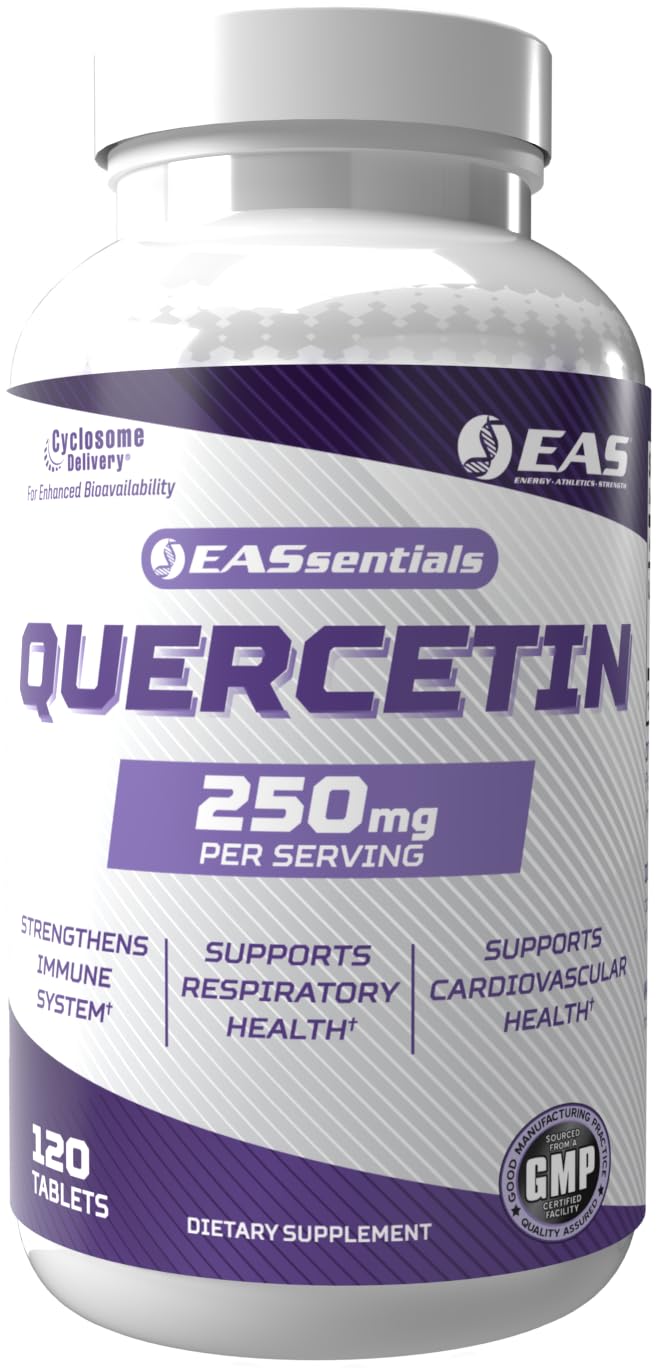 Bottle of EAS Quercetin 250mg dietary supplement