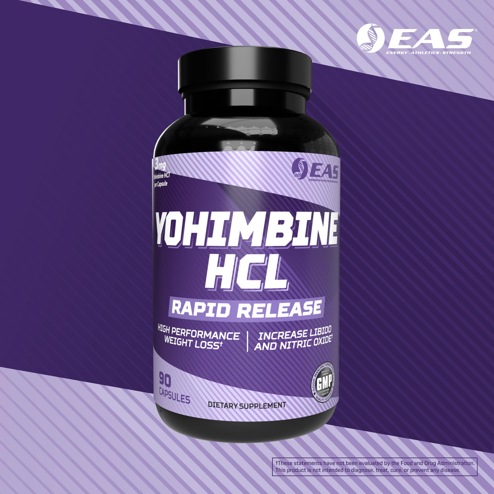 Athletic scene with EAS Yohimbine HCL product