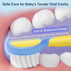 Tongue scraper on back for gentle tongue cleaning