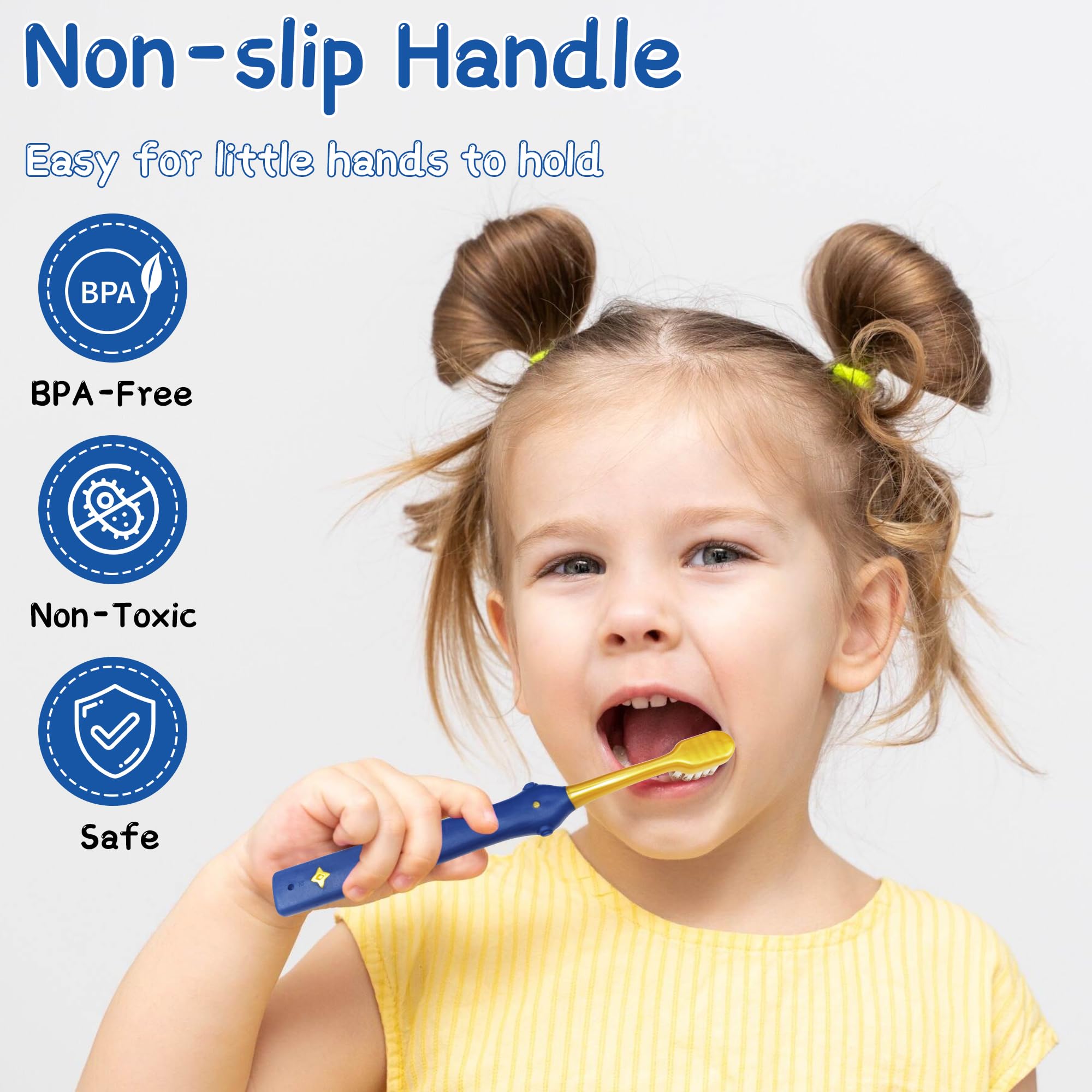 Space-themed toothbrush design with planets and rockets